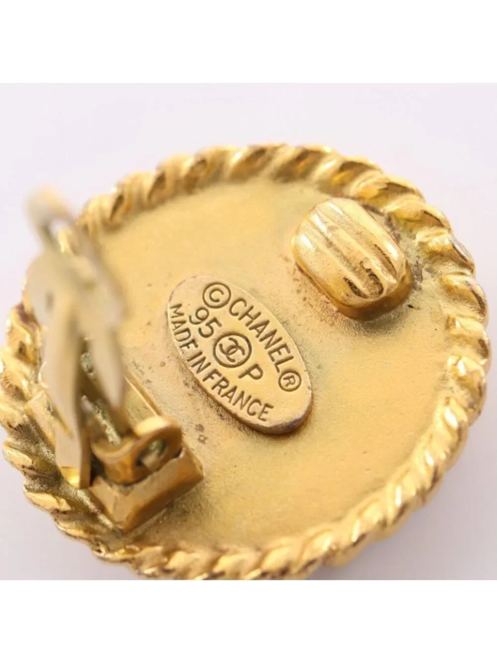 Chanel 95P Earrings CC Logo Round